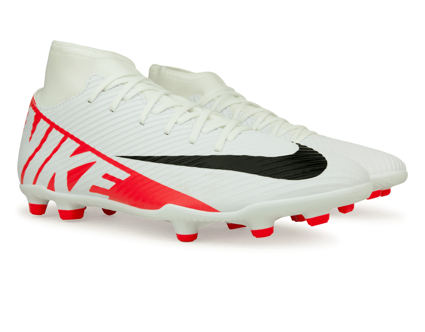 Nike Men's Zoom Mercurial Superfly 9 Club FG/MG White/Red Together