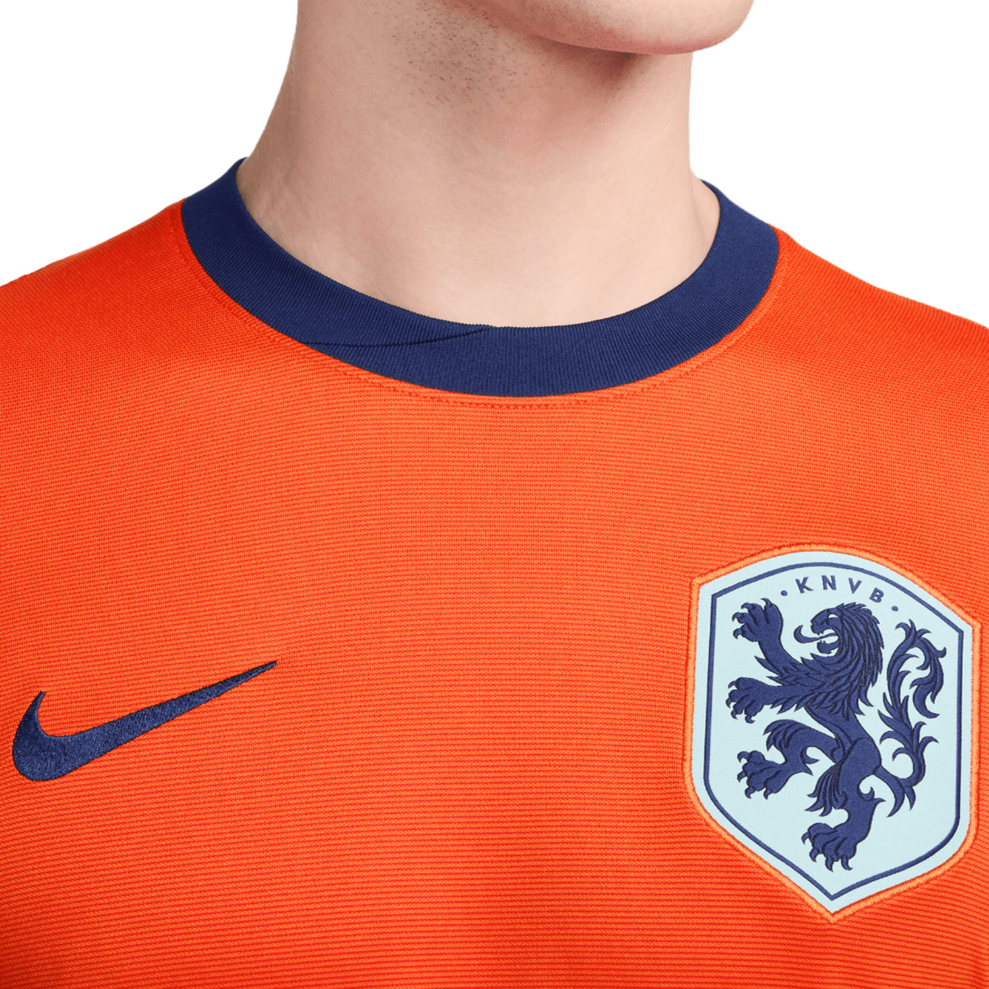 Nike Men's Netherlands 2024/25 Home Jersey Orange/Blue Void Crest