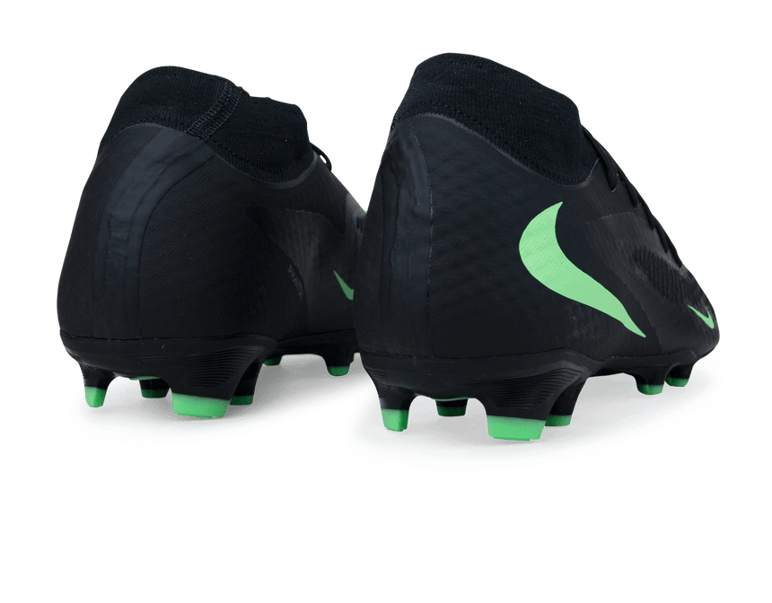 Nike Men's Phantom 6 High Academy FG/MG Black/Illusion Green Rear
