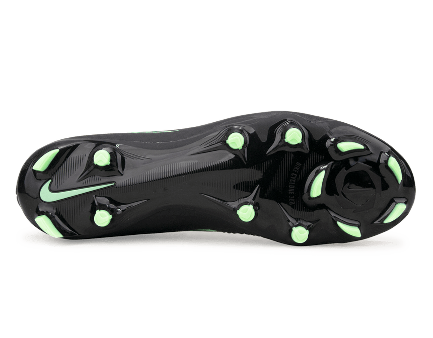 Nike Men's Phantom 6 Low Academy FG/MG Black/Illusion Green Sole