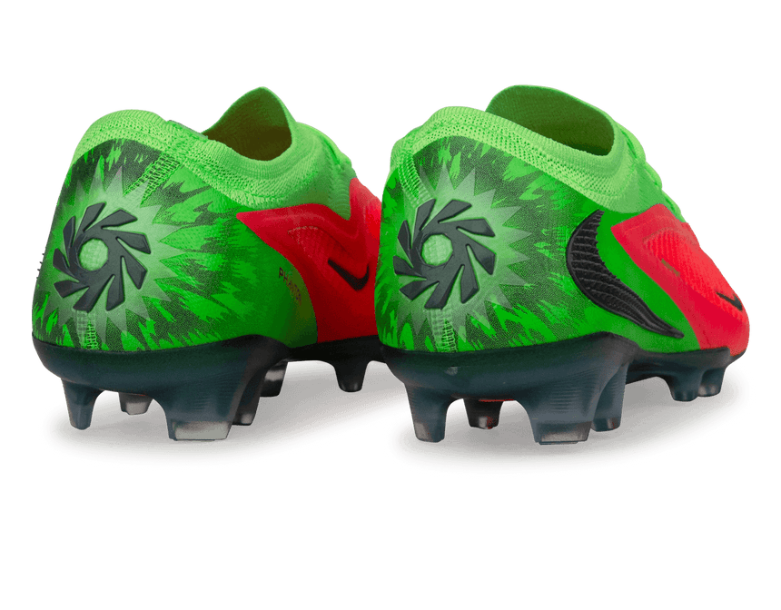 Nike Men's Phantom 6 Low Elite Erling Haaland FG Soccer Cleats Hot Punch Black Green Strike Heel