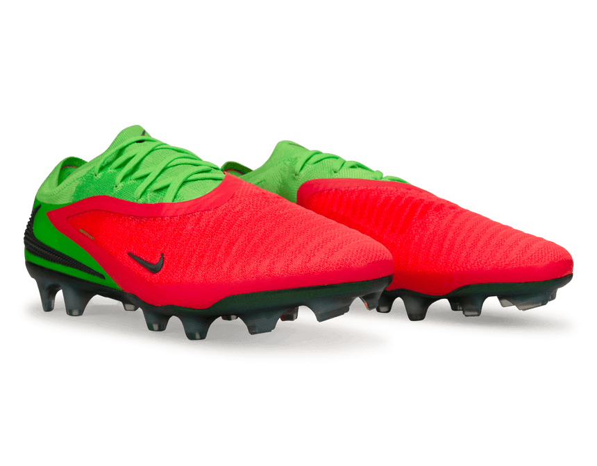 Nike Men's Phantom 6 Low Elite Erling Haaland FG Soccer Cleats Hot Punch Black Green Strike Together