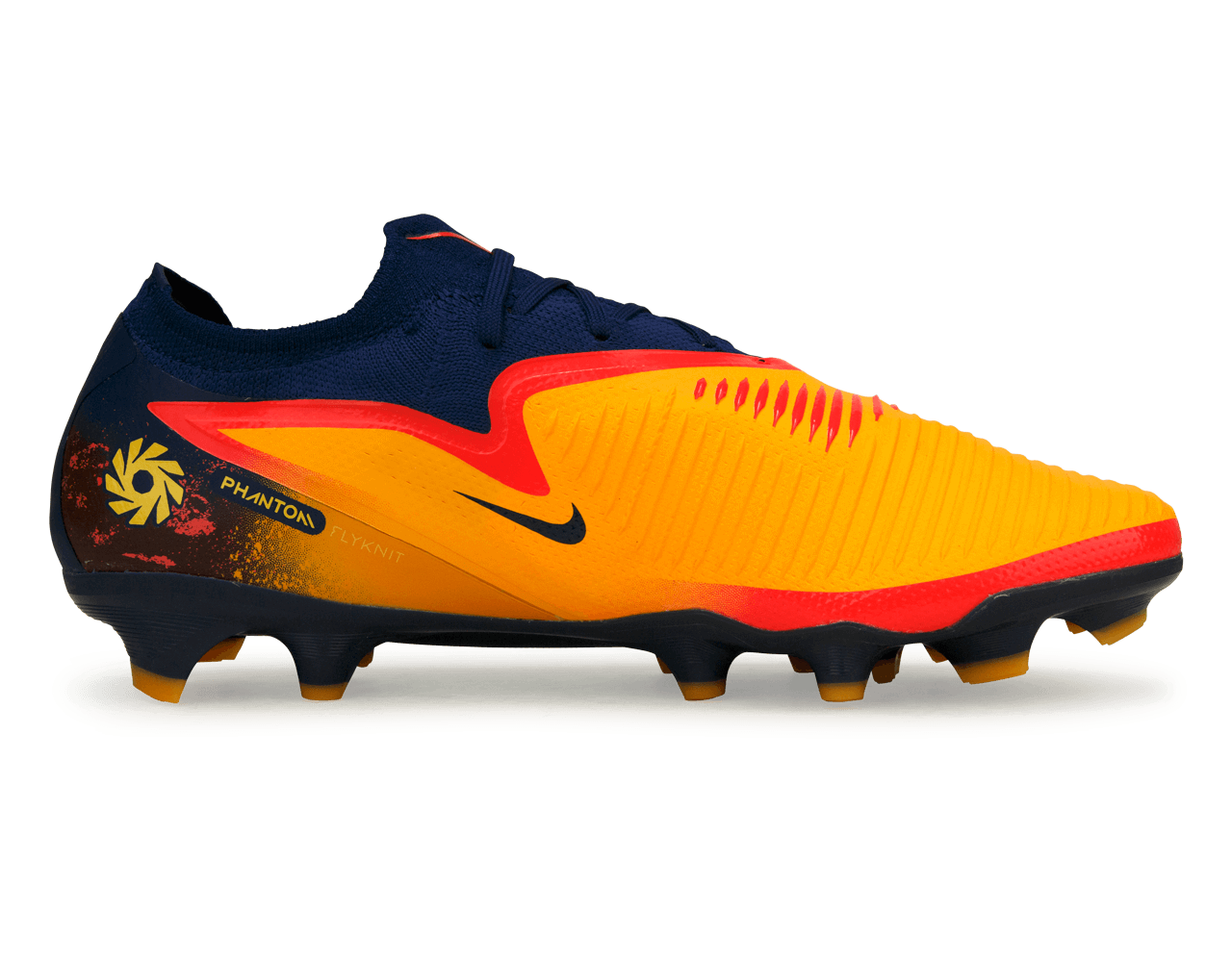 Nike Men's Erling Haaland Phantom 6 Low Pro FG Laser Orange/Lemon Side