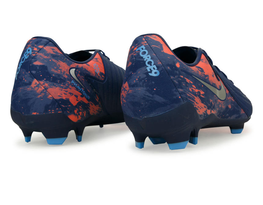 Nike Men's Phantom GX II Academy FG/MG Erling Haaland Blue Void/Chrome Rear