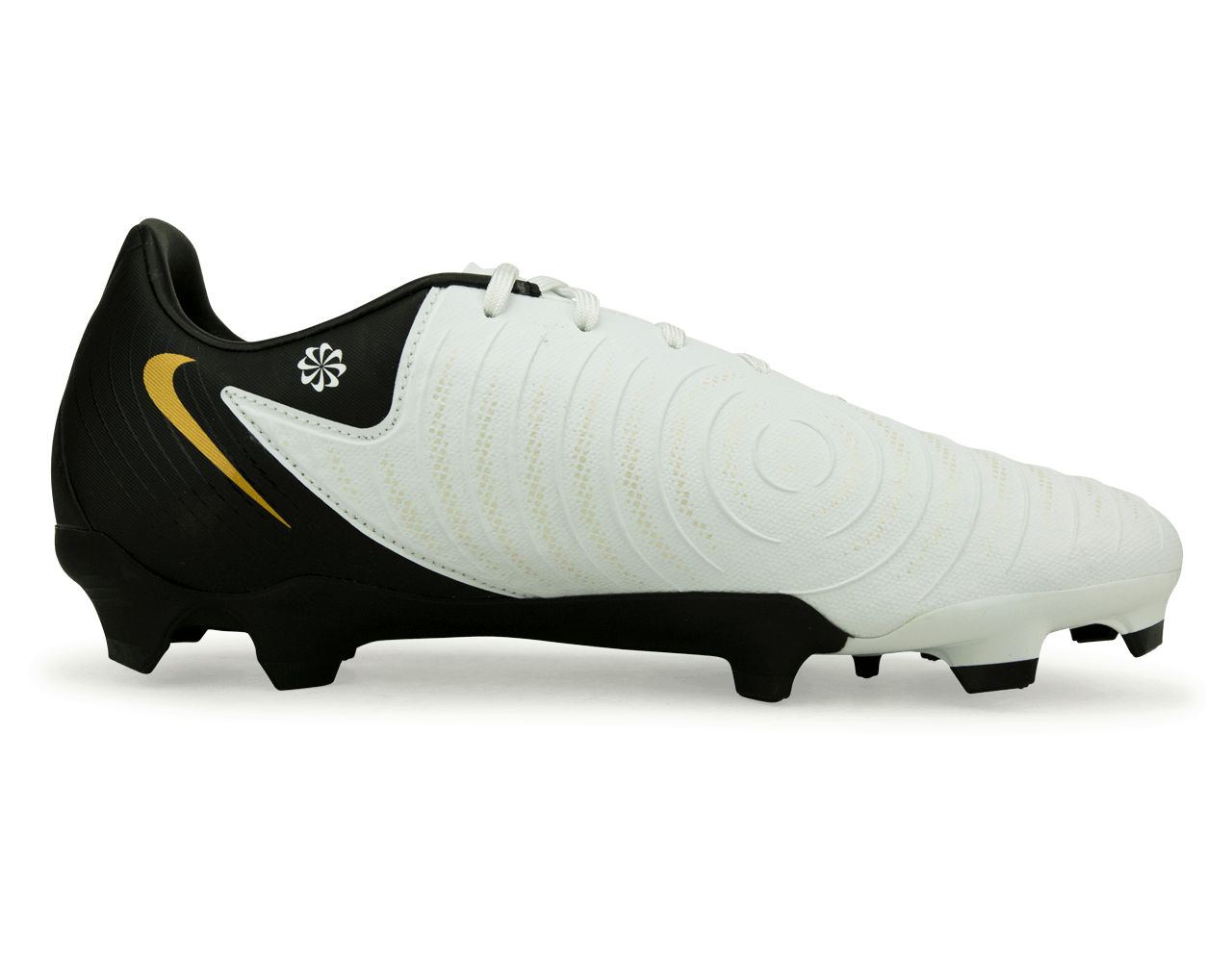 Nike Men's Phantom GX II Academy FG/MG White/Black/Gold Side