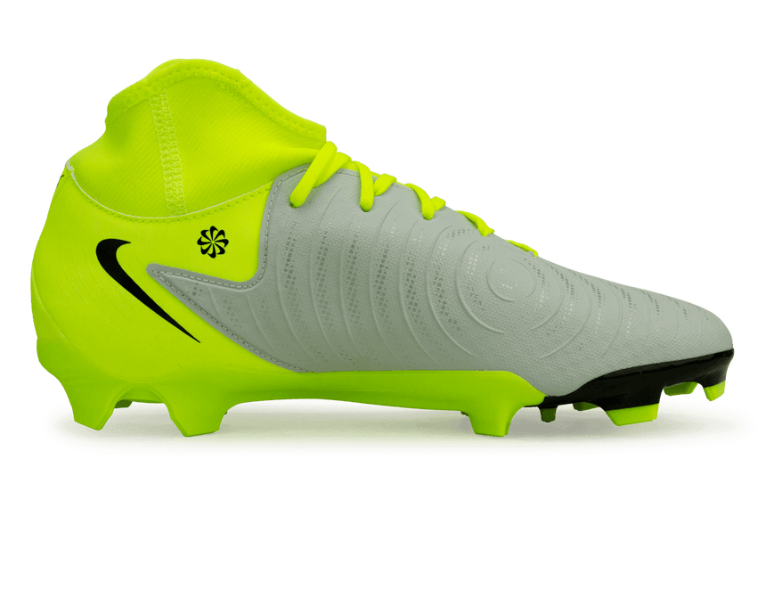 Nike Men's Phantom Luna II Academy FG/MG Silver/Black/Volt Side