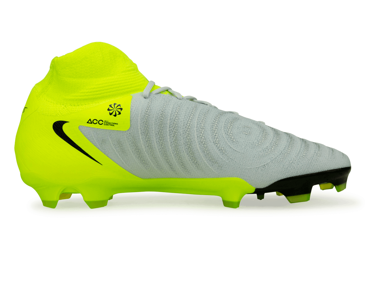 Nike Men's Phantom Luna II Pro FG Silver/Black/Volt Side