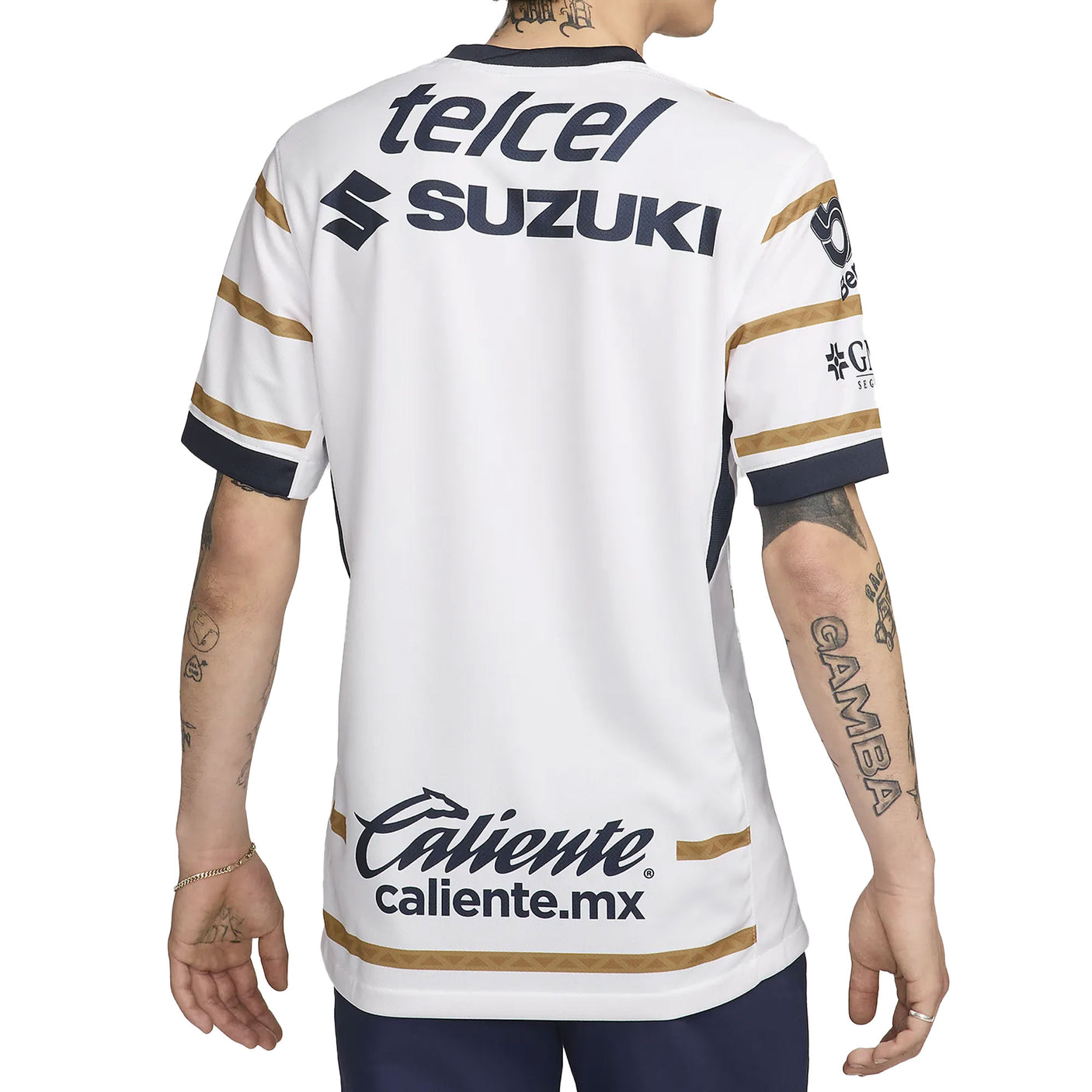 Nike Men's Pumas UNAM 2024/25 Home Jersey White/Gold/Navy Back