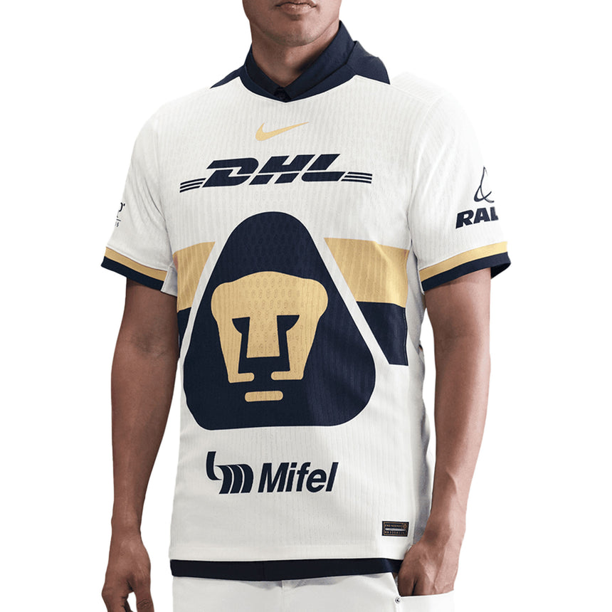 Nike Men's Pumas UNAM 2025/26 Dri-Fit ADV Home Jersey White/Navy/Gold Front