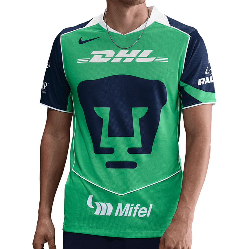Nike Men's Pumas UNAM 2025/26 Third Jersey Green/White Front