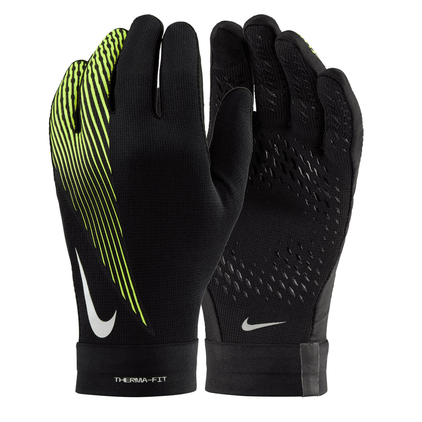 Nike Men's Therma-Fit Academy Field Player Gloves Black/Volt Both