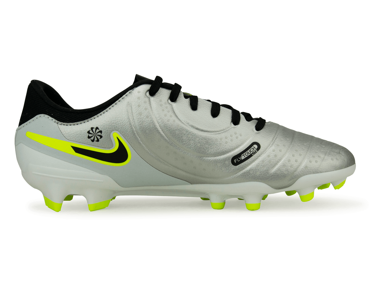 Nike Men's Tiempo Legend 10 Academy FG/MG Silver/Black/Volt Side
