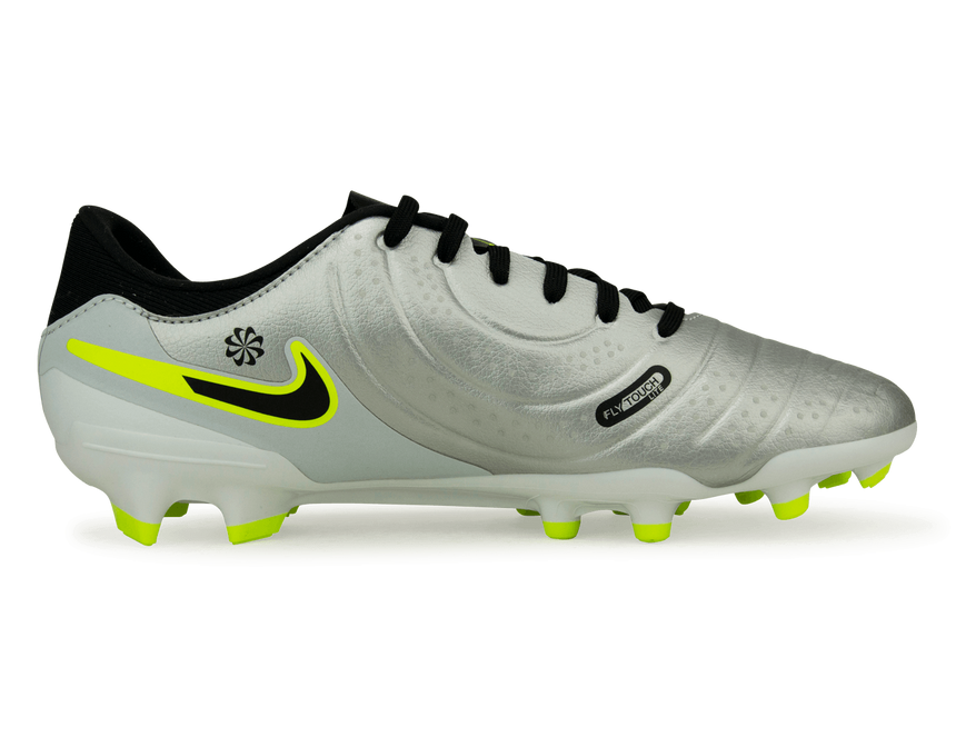 Nike Men's Tiempo Legend 10 Academy FG/MG Silver/Black/Volt Side