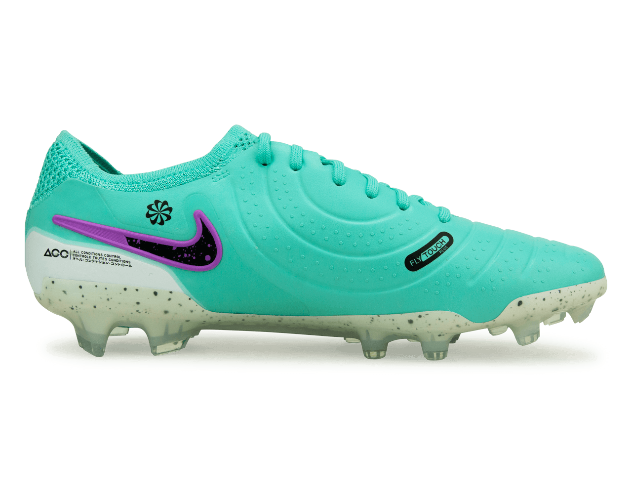 Nike Men's Tiempo Legend 10 Elite FG Turquoise/Black/Purple Side
