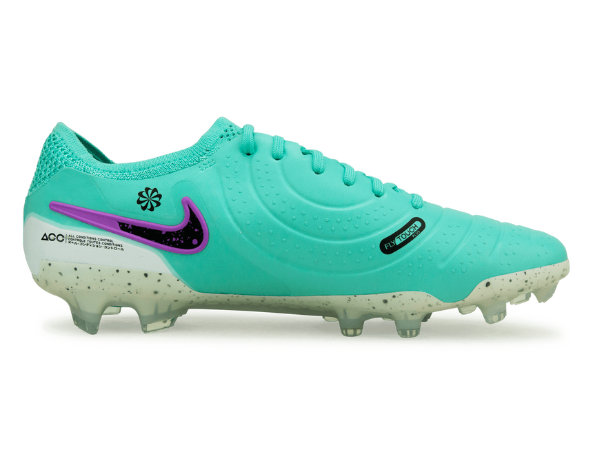 Nike Men's Tiempo Legend 10 Elite FG Turquoise/Black/Purple Side