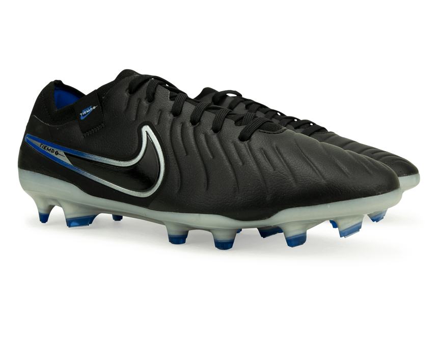 Nike Men's Tiempo Legend 10 Pro FG Black/Chrome/Royal Rear