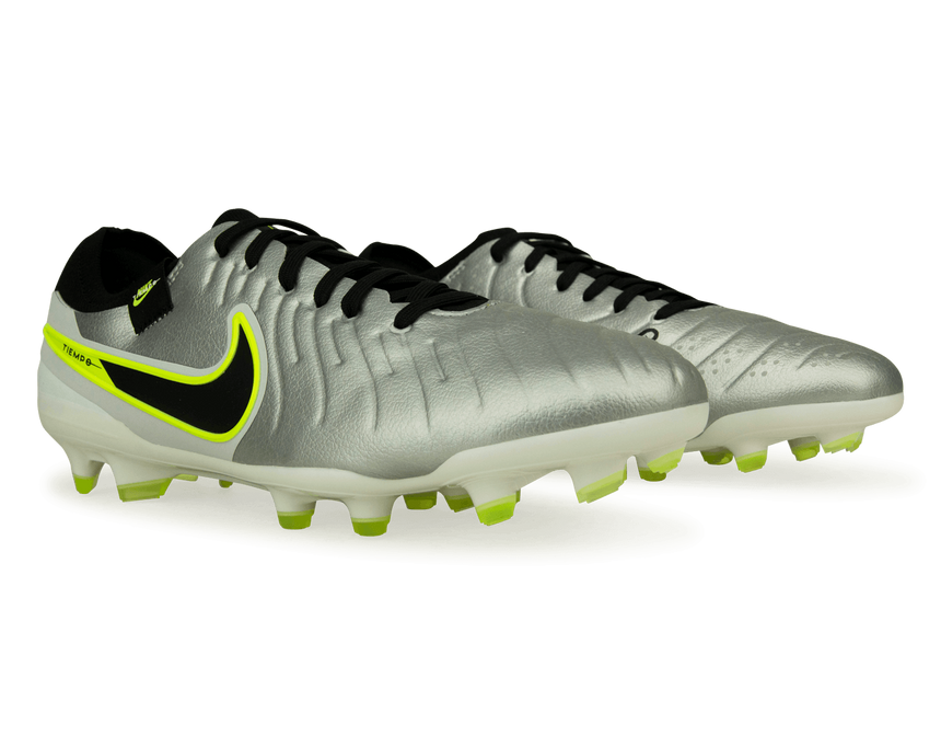 Nike Men's Tiempo Legend 10 Pro FG Metallic Silver/Black Volt Together