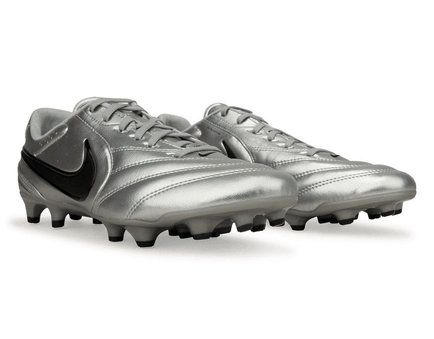 Nike Men's Tiempo Ligera Pro FG Soccer Cleats Metallic Silver/Black Together