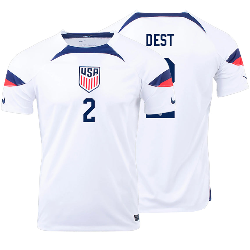 Nike Men's USA 2022/23 Home Jersey w/ Dest #2 Printing Both
