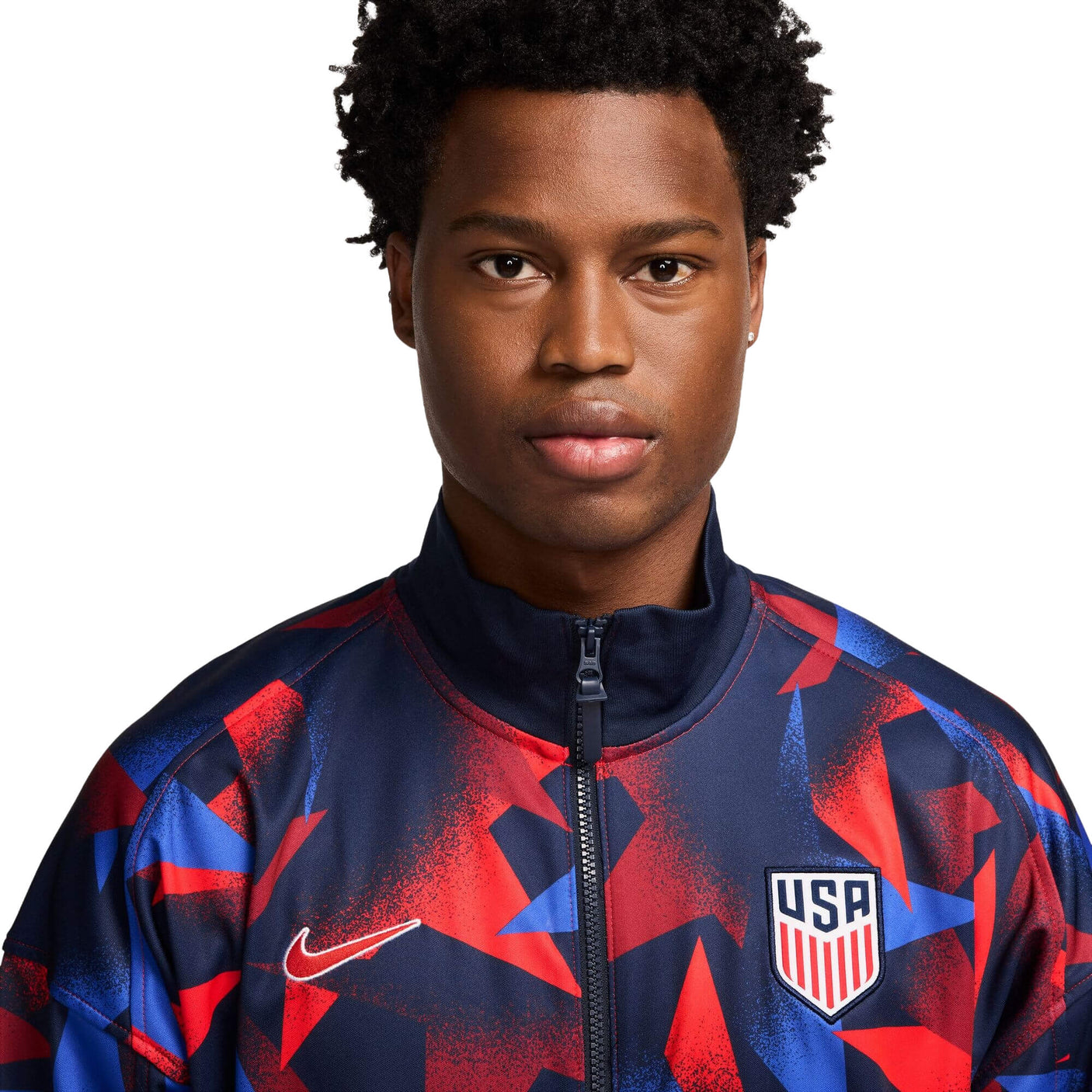 Nike Men's USA Academy Pro Dri-FIT Anthem Jacket Obsidian/Red Detail