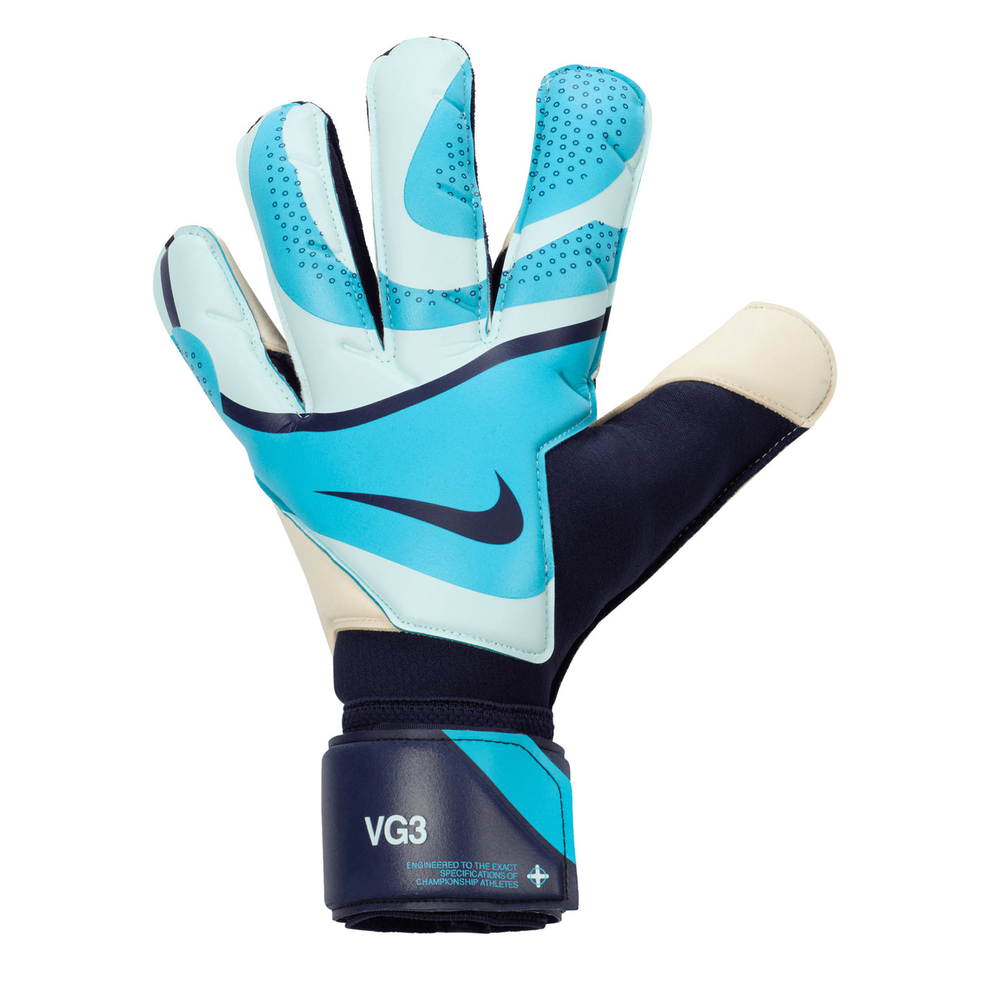 Nike Men's Vapor Grip 3 Goalkeeper Gloves Glacier Blue/Blackened Blue Front