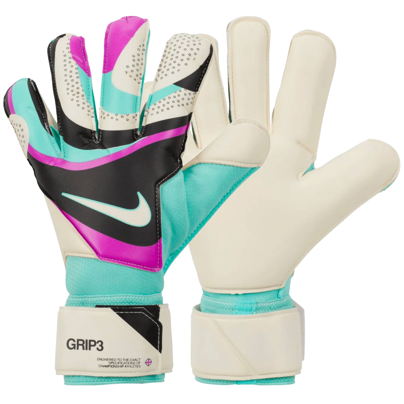 Nike Men's Vapor Grip 3 Goalkeeper Gloves White/Black/Purple Both