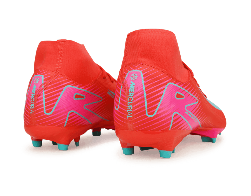 Nike Men's Zoom Mercurial Superfly 10 Academy FG/MG Ember Glow/Aurora Green Rear