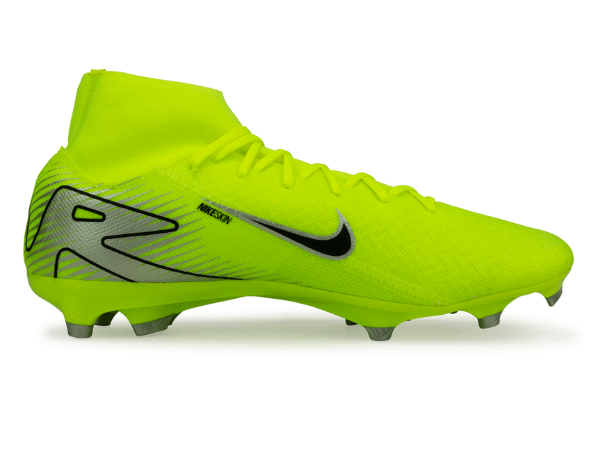 Nike Men's Zoom Mercurial Superfly 10 Academy FG/MG Volt/Black Side