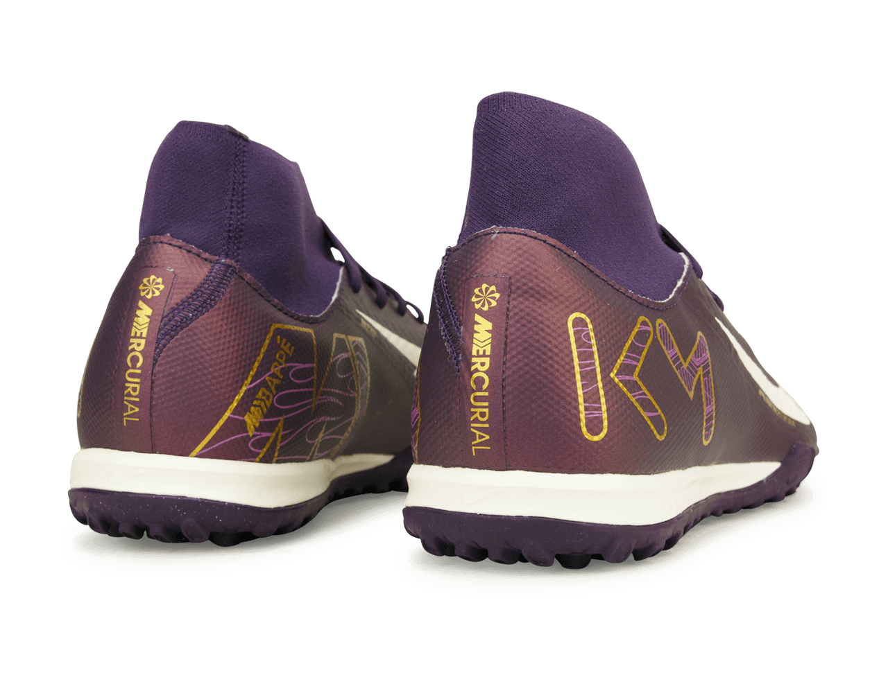 Nike Men's Zoom Mercurial Superfly 10 Academy KM TF Grand Purple/Pale Ivory Heel