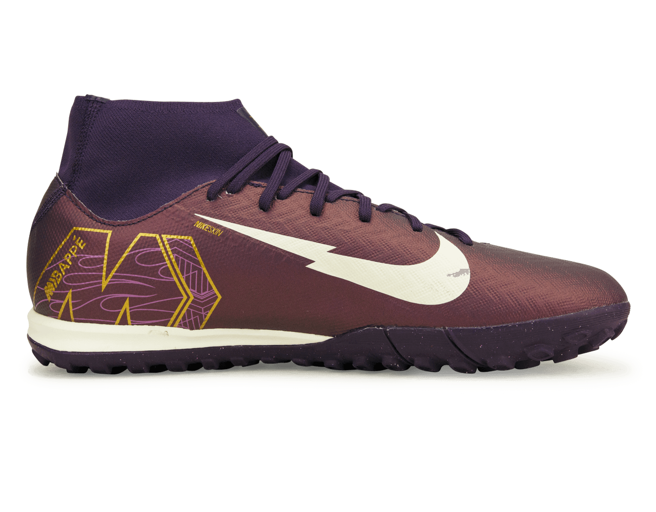 Nike Men's Zoom Mercurial Superfly 10 Academy KM TF Grand Purple/Pale Ivory Side