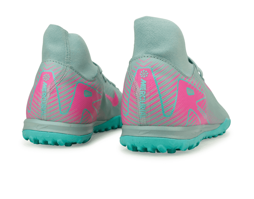 Nike Men's Zoom Mercurial Superfly 10 Academy TF Ocean Cube/Pink Blast Heel