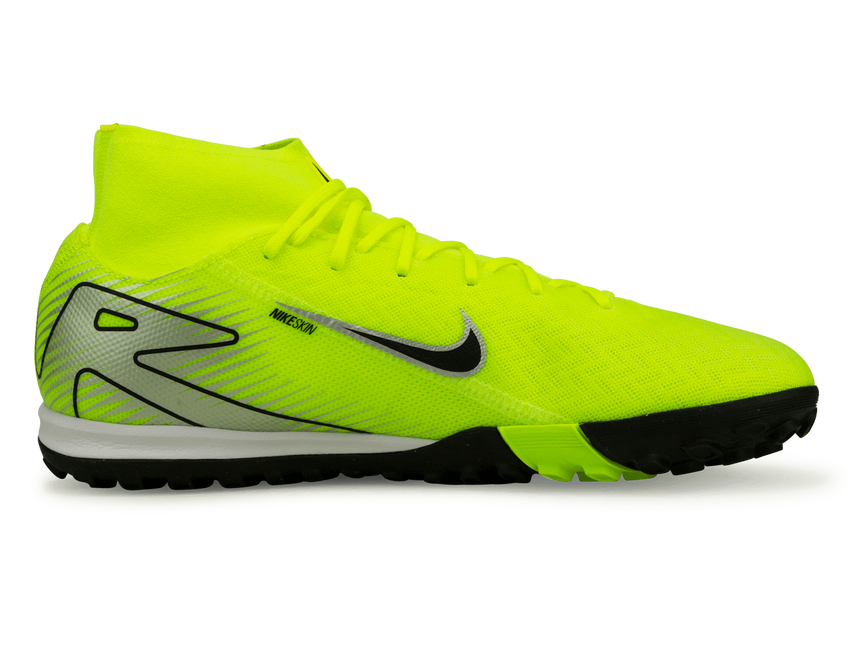 Nike Men's Zoom Mercurial Superfly 10 Academy TF Volt/Black Side