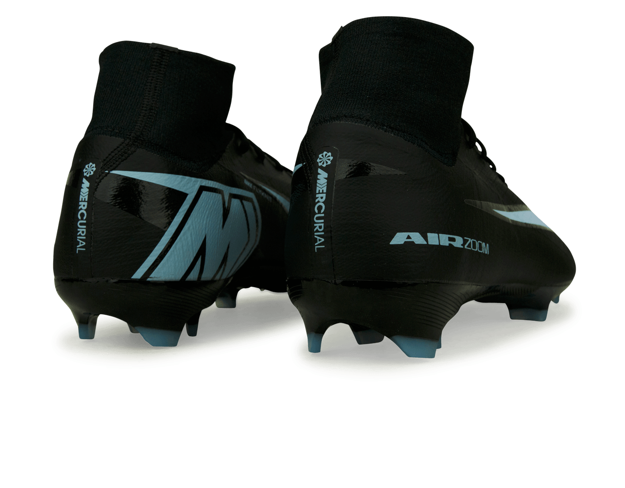 Nike Men's Zoom Mercurial Superfly 10 Pro FG Black/Ice Blue Rear