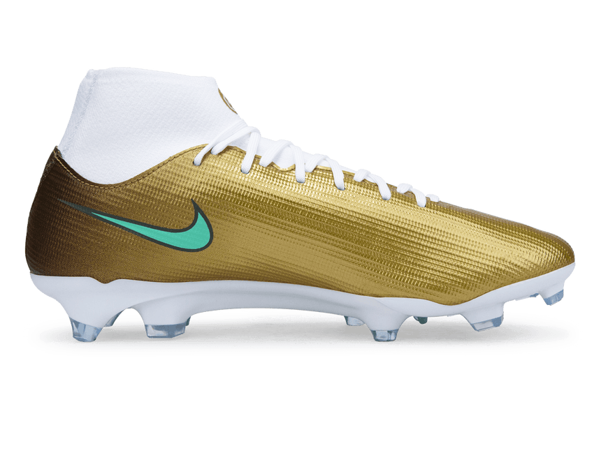 Nike Men's Zoom Mercurial Superfly 11 Academy Kylian Mbappe FG/MG Metallic Gold/Green Side