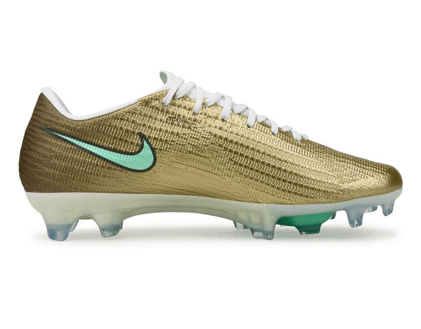Nike Men's Zoom Mercurial Superfly 11 Elite Kylian Mbappe FG Metallic Gold/Green Glow Side