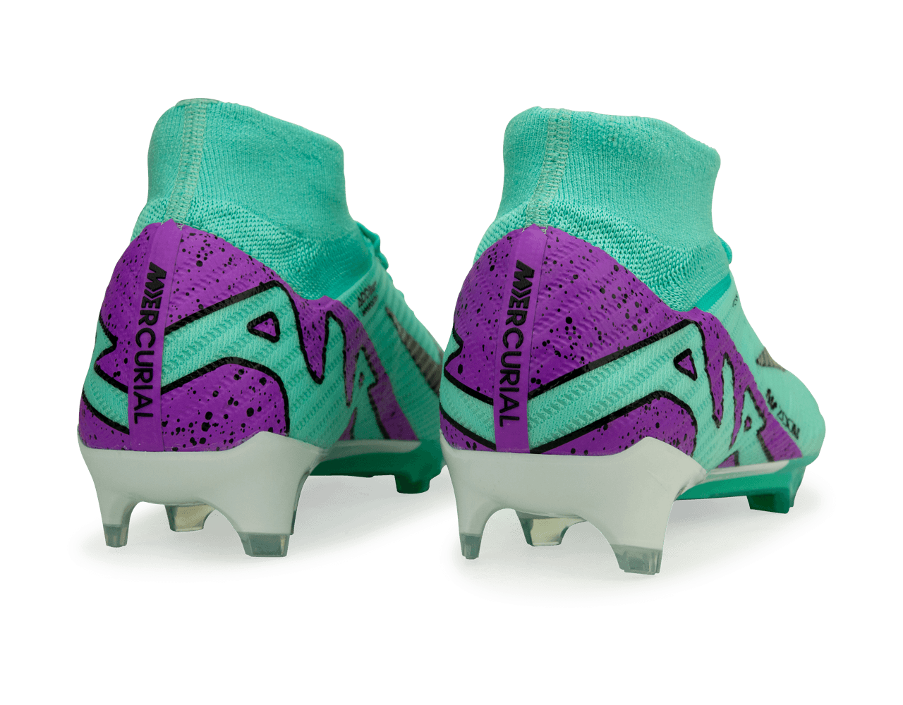 Nike Men's Zoom Mercurial Superfly 9 Elite FG Turquoise/Black/Purple Rear
