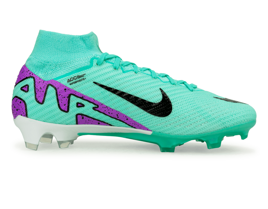 Nike Men's Zoom Mercurial Superfly 9 Elite FG Turquoise/Black/Purple Side