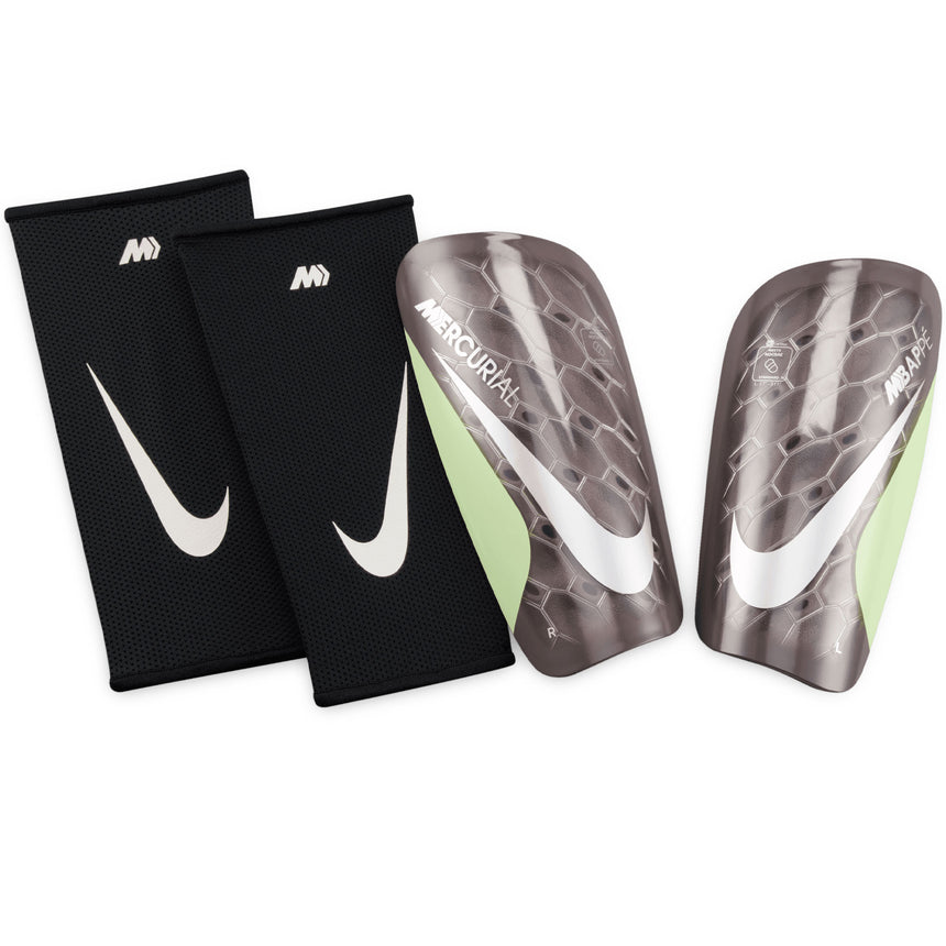 Nike Mercurial Lite Adult Shin Guards 'Kylian Mbappe' White/Metallic Silver Both