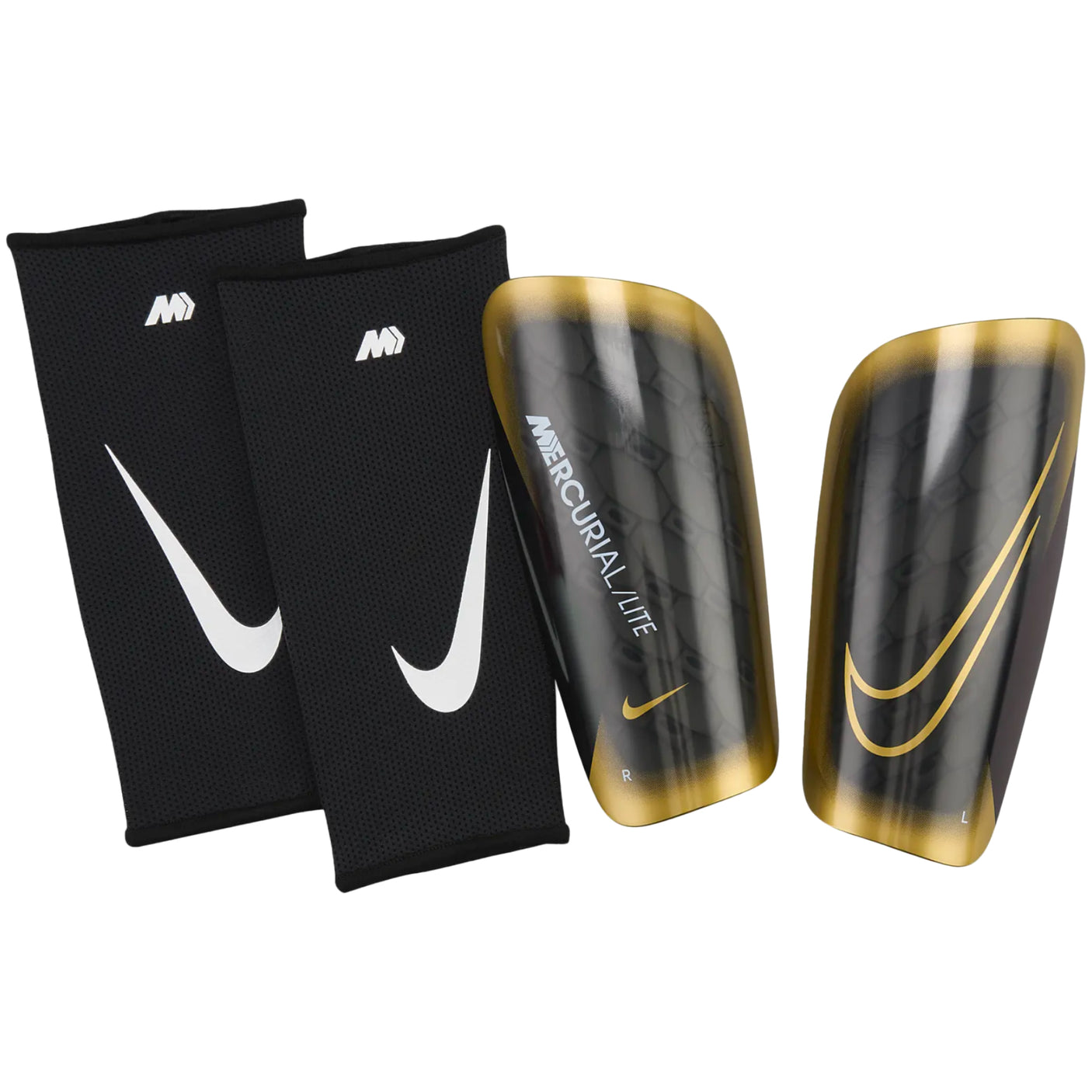 Nike Mercurial Lite Shin Guards Black/Gold Both