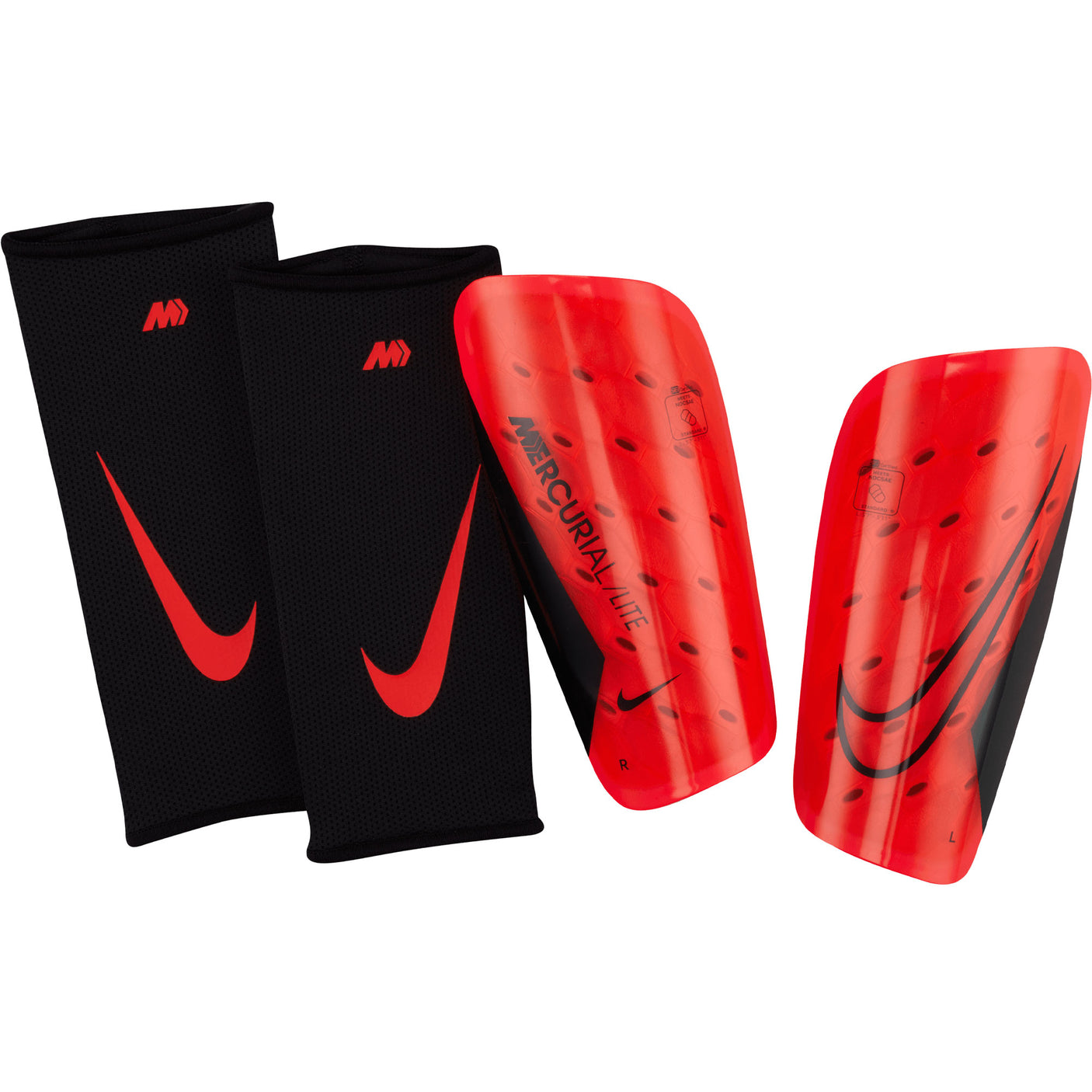 Nike Mercurial Lite Shin Guards Red/Black Both