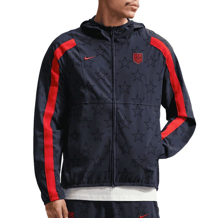 Nike USA Men's Energy Woven Jacket Dark Obsidian/University Red Front