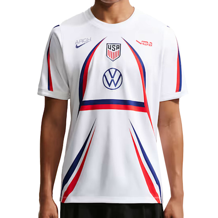 Nike USA Men's Pre-Match Jersey White/Red/Blue Front