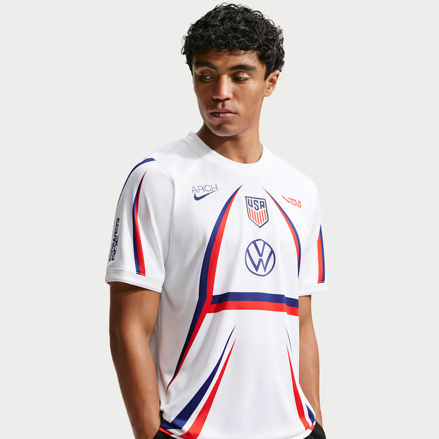 Nike USA Men's Pre-Match Jersey White/Red/Blue Model