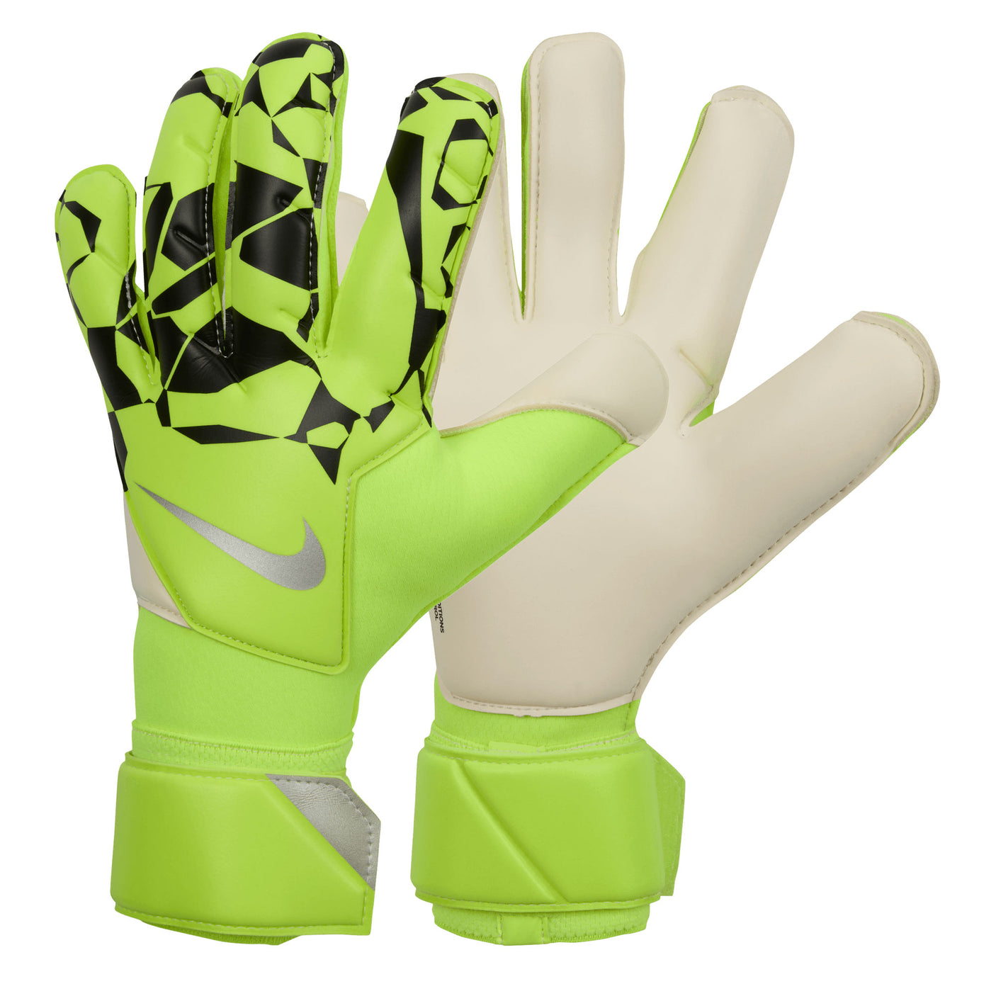 Nike Vapor Grip 3 Goalkeeper Gloves Volt/Black/Metallic Silver Both