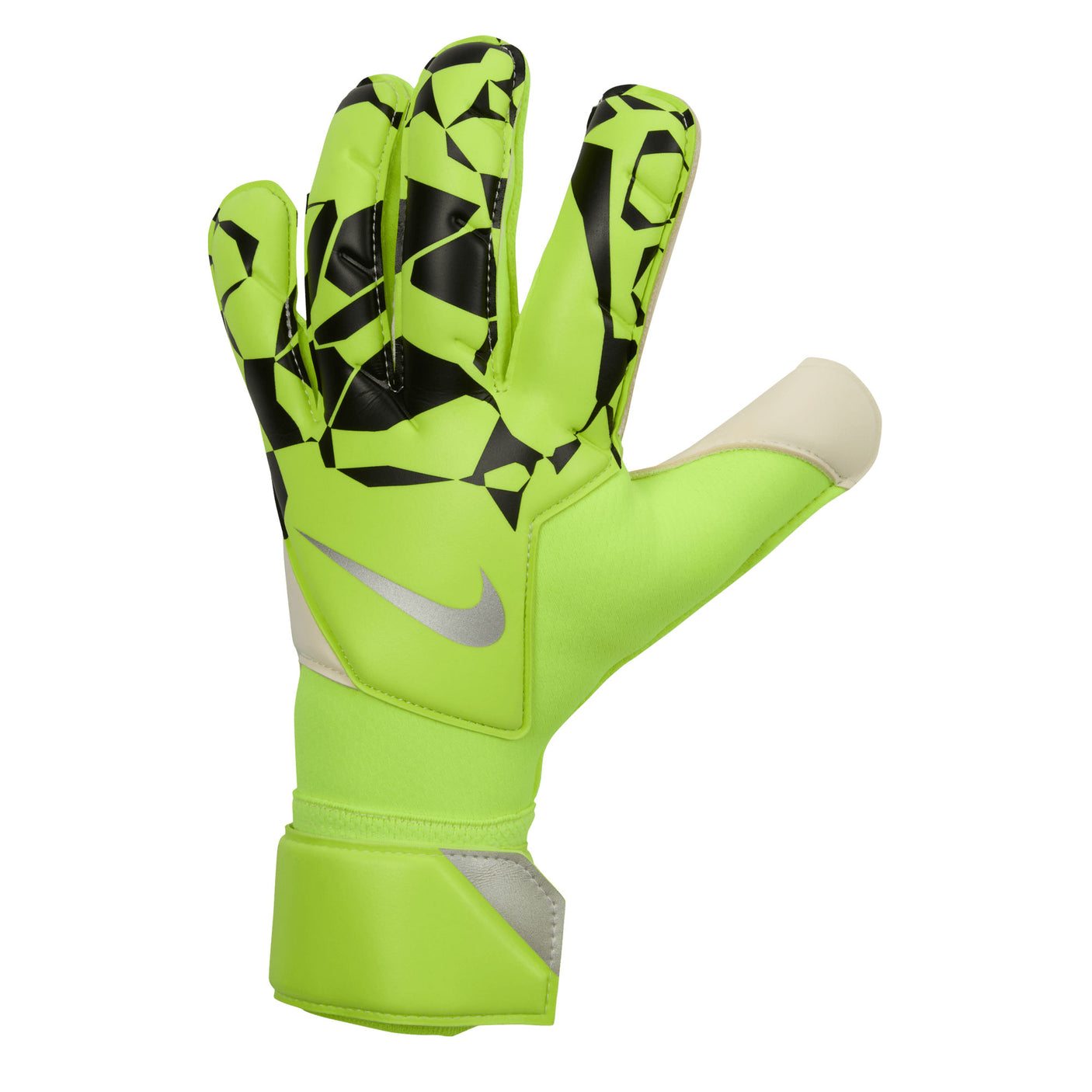 Nike Vapor Grip 3 Goalkeeper Gloves Volt/Black/Metallic Silver Front