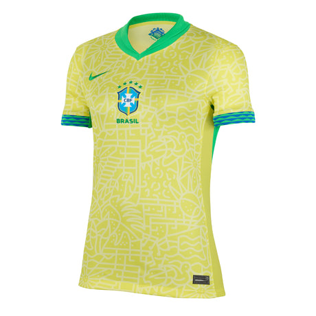Nike Women's Brazil 2024/25 Home Jersey Yellow/Green Front
