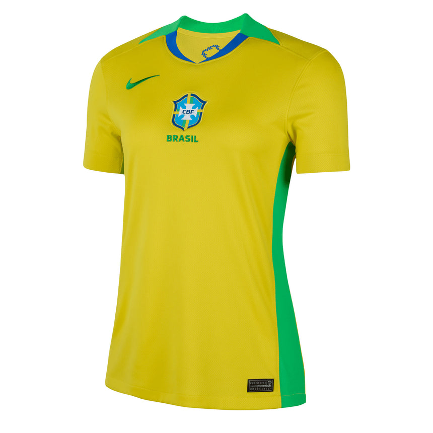 Nike Women's Brazil 2025/26 Home Jersey Yellow/Green Front