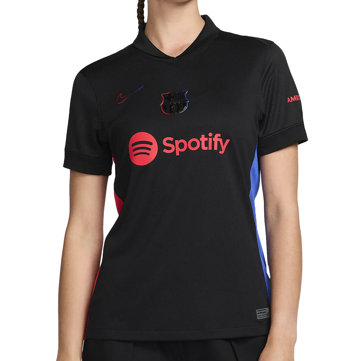 Nike Women's FC Barcelona 2024/25 Away Jersey Black/Red Azteca Soccer