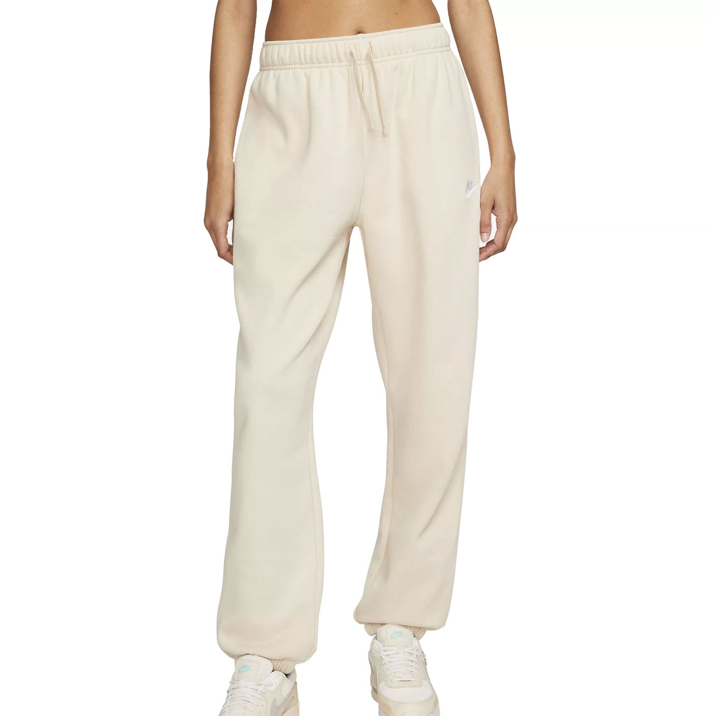 Nike Women's Sportswear Club Fleece Oversized Sweatpants Sanddrift/White Front