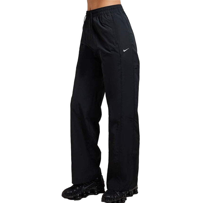 Nike Women's Windrunner High-Waisted Woven Open-Hem Pants Black Front